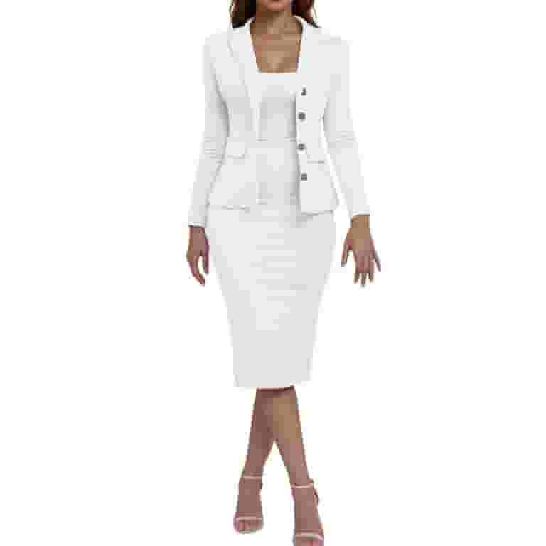 Jinhomg Business Suits for Women formal Open Front Office Jacket