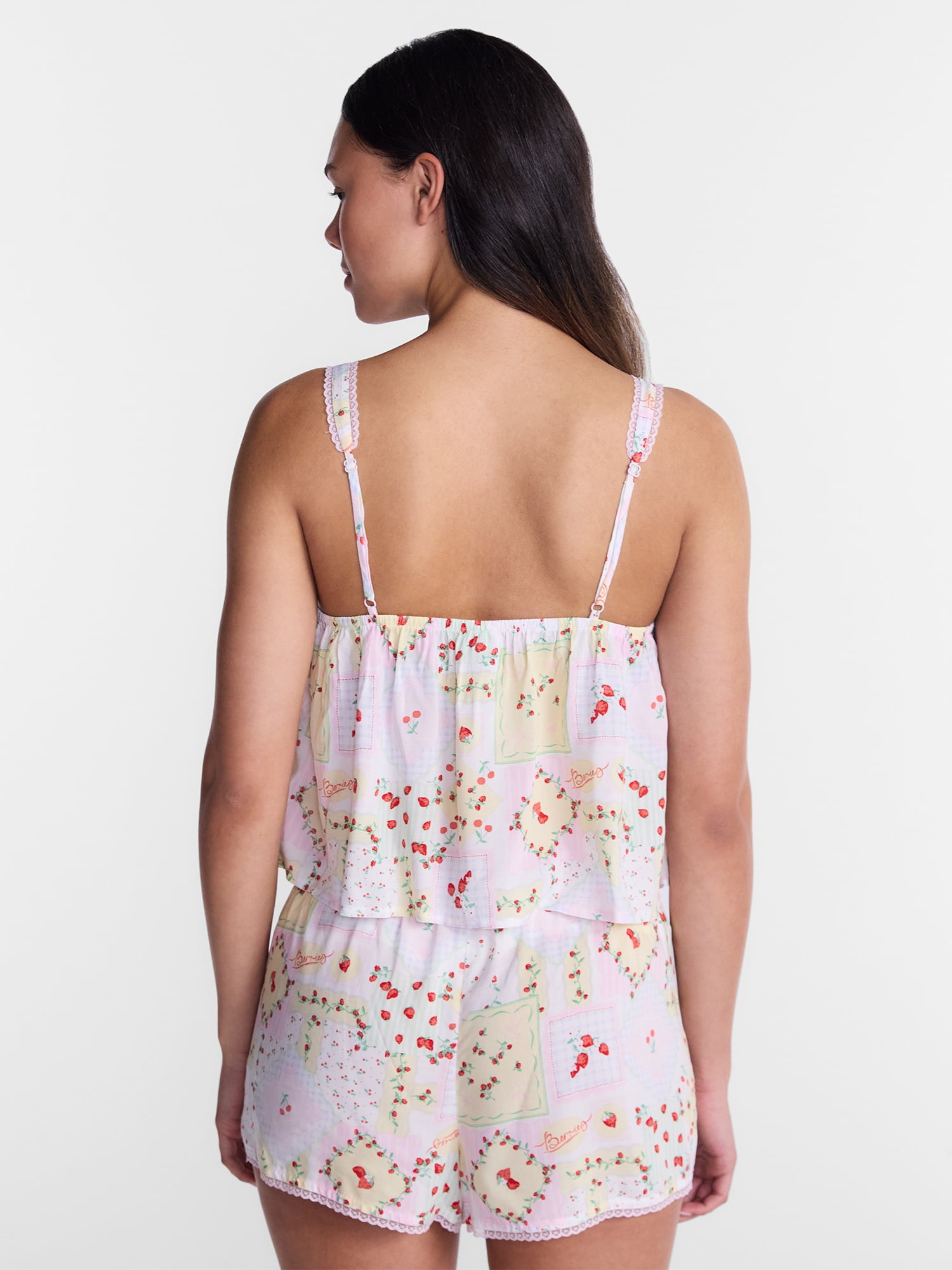 No Boundaries Woven Cami Top and Shorts Sleep Set, 2-Piece, Women's XS-XXL