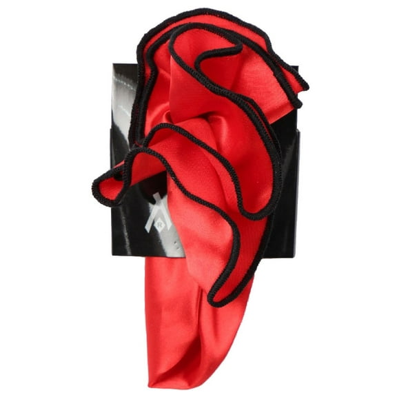 PS-Z-RD-38 - Round Pocket Square Accessory - Red Black