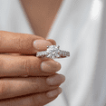 thumbnail image 4 of Pompeii 1 1/2 ct Diamond Solitaire With Accents Round Engagement Ring 14k White Gold, 4 of 5