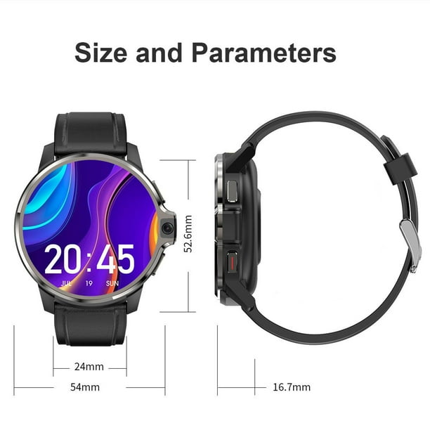 DOMIWEAR DM30 4G Smart Watch 1.6 Inch IPS Full Touch Screen 400 400 High Resolution Dual System Android 9.1 5.0MP 5.0M Dual Camera 4GB RAM 64GB ROM Heart Rate Sleep Monitor BeiDou Glonass P Walmart