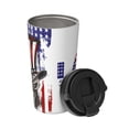 thumbnail image 2 of Logiee Patriotic Skull Art Print Stainless Steel Coffee Tumbler, Travel Coffee Mug, Insulated Coffee Mug with Lid, Spill Proof Coffee Cup, Portable Thermal Mug, 2 of 8