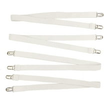 2 Set,4 Pieces 29" to 82'‘(75-220cm) Adjustable Under Mattress Bed/Fitted Sheet Fastener,Crisscross Bed Sheet Straps Suspenders,Slipcover Fastener,Long Strap Clip Bands (White)