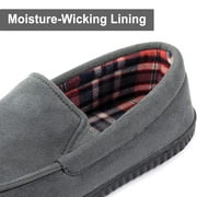 Ravelier Men's Moccasin Slippers with Flannel Lining