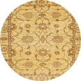 thumbnail image 1 of Ahgly Company Indoor Round Abstract Orange Oriental Area Rugs, 5' Round, 1 of 6