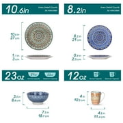 vancasso, Series Mandala, 32 Piece Porcelain Dinnerware Set, Colourful Dinner Set, Service for 8