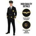 thumbnail image 3 of Morph Pilot Captain Black Costume Men Halloween Costume For Men Black Large, 3 of 3