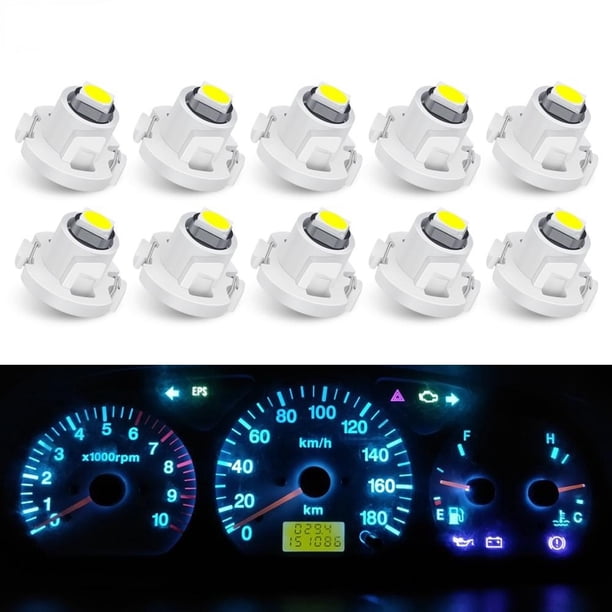 10Pcs T3 Led Bulb T4.2 T4.7 Led Auto Dashboard Instrument Cluster Light Car Instrument Panel Lamp 3030 Chips Indicator Light 12V huangjie unisex