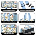 thumbnail image 3 of Teacher Tote Bag,Colorful Dinosaur and Leaf Pattern Teacher Utility Tote Bag,Large Work Tote Bags for Women with Multiple Pockets,Top Zipper Closure,13.8x10.6x6.7 Inch, 3 of 5