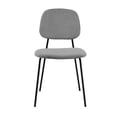 thumbnail image 3 of Metal Dining Chair with Velvet Upholstery, Set of 2, Black and Gray, 3 of 5