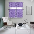 thumbnail image 4 of Vintage Purple Kitchen Curtains Sets for Windows 36 Inch Length, Retro Botanical Abstract Art Rod Pocket Window Treatments Tier Curtains and Valances Set for Bedroom/Bathroom, 4 of 8