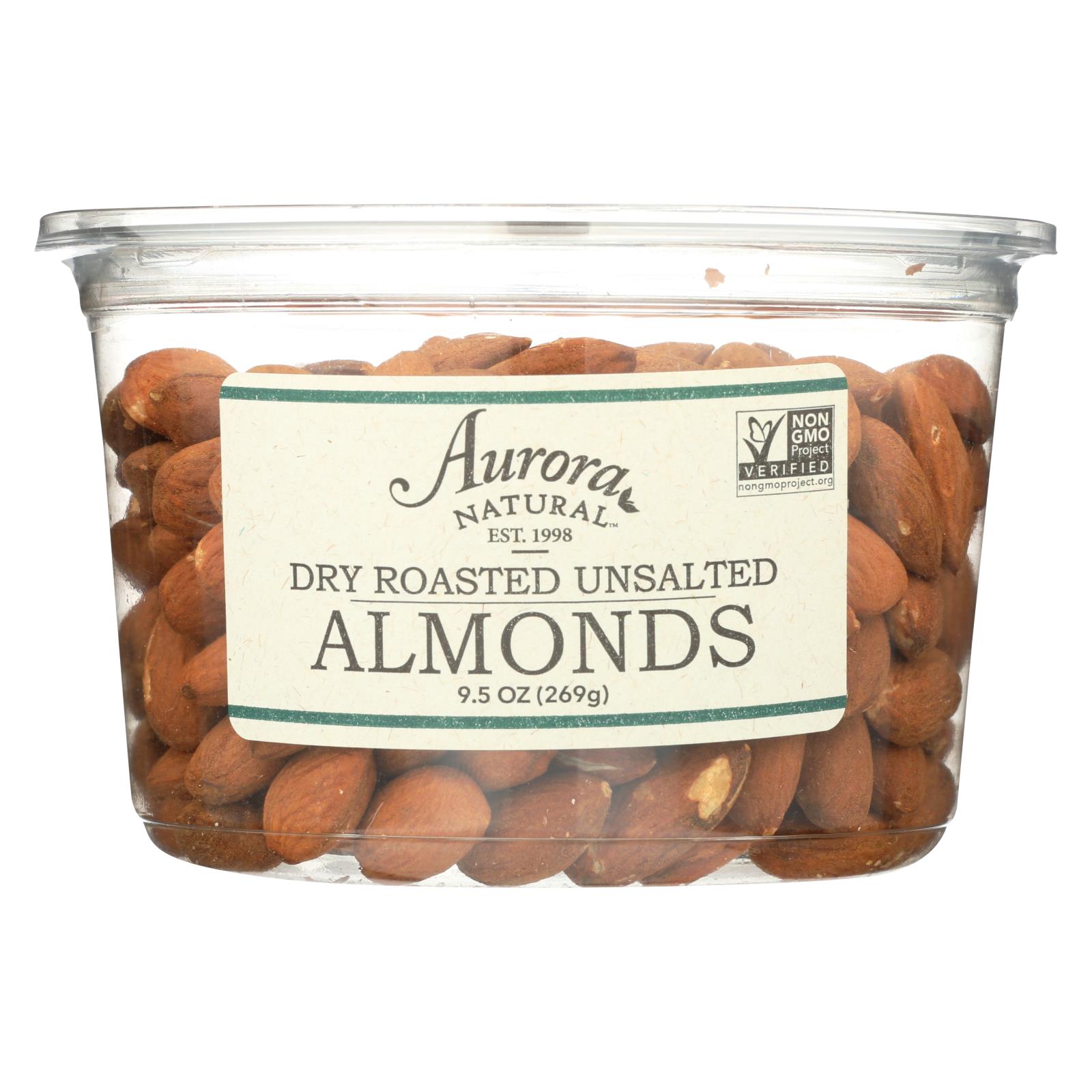 Aurora Natural Products Dry Roasted Unsalted Almonds Case of 12 9