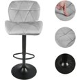 thumbnail image 3 of Juego de 2 Taburete de Bar con Respaldo Sillas de Bar Regulables en Altura, con Asiento Acolchado Terciopelo Sillas Giratorias 360° Muebles Cocina Silla de Comedor, Gris Claro esquí esquí Gafas de esquí, 3 of 5