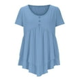 thumbnail image 4 of Womens Tops Under $10 Women's Sumemr Fashion T-Shirts Cute Multi-Layer Ruffle Hem Crewneck Short Sleeve Tops 2026 Trendy Clothes, 4 of 6