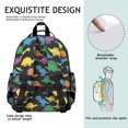thumbnail image 5 of Colorful Dinosaurs Black Pattern Cute School Backpack Bag for School with Padded Back and Adjustable Shoulder Straps 15.25"x11.5"x5.25", 5 of 5