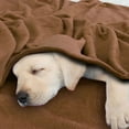 thumbnail image 4 of PiccoCasa Microplush Fleece Throw Blanket for Full Bed, Chocolate Color, 70" x 78", 4 of 8