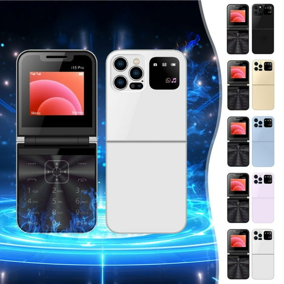 New Mini Flip Mobile Phone, 2 SIM Card Small Display Foldable Cell Phone Unlocked Flip Phone 2G Flip Cell Phone for Seniors