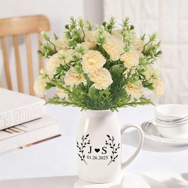 Ramo de Flores Artificiales para La Decoración de La Sala de Estar: Arreglo Floral Artificial, Plantas Artificiales para Detalles Decorativos Del Hogar, Centro de Mesa o Escritorio, Vegetación Que No
