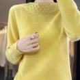 thumbnail image 5 of Oksale Knit Sweaters for Women Trendy High Neck Pullover Shirts Soft Comfy Long Sleeve Fall Tops Yellow XL, 5 of 9
