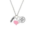 thumbnail image 2 of Delight Jewelry Silvertone Beaded ''Cheer'' - Light Pink Heart Nurse Strong Zoe Necklace, 2 of 4