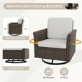 thumbnail image 6 of EAGLE PEAK Ocean Vista 5 piece Patio Variated Brown Wicker Sofa Set Swivel Chairs, 3-Seat Sofa Set, Beige Cushions, 6 of 11