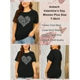 thumbnail image 5 of Anbech Love Heart Plus Size T-Shirts for Women Graphic Valentine's Day Short Sleeves Tees T-Shirt with Round Neck, 5 of 9