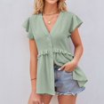 thumbnail image 2 of Vedolay Women'S Tops, Tees & Blouses Short Sleeve Casual Women's Dolman Tops,Green S, 2 of 3