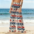 thumbnail image 2 of Levmjia Women's Bohemian Beach Pants Lightweight 100% Polyester Chiffon Vintage Print Palazzo Maxi Sun Protection Beach Cover Up Loose Wide Leg Beachwear S-2XL, 2 of 7