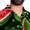 thumbnail image 5 of Watermelon Men's Short Sleeve Hawaiian Print Button Down Beach Shirt, 5 of 6