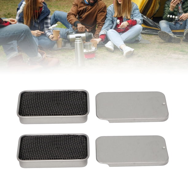 Estufa de alcohol A Prueba de Viento Mini Estufa de Camping Portátil Picnic BBQ Campamento Senderismo Acero inoxidable 2 piezas