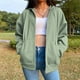 thumbnail image 5 of Chaqueta con capucha BLESIY con cremallera Verde 2XL mujer, 5 of 7