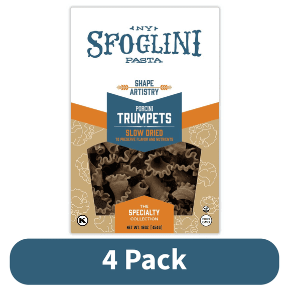 Sfoglini Organic Porcini Trumpets Pasta, Earthy Mushroom, 4 Count, 16 Oz