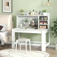 thumbnail image 4 of Costway Computer Desk with Hutch 2 Power Outlets USB & Type-c charging Ports 3 Shelves White, 4 of 11