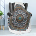 thumbnail image 4 of Mandala Soft Flannel Fleece Throw Blanket, Vintage Moroccan Hidden Mean Diagram Nature Harmony Form, Cozy Plush for Indoor and Outdoor Use, 60" x 80", Multicolor, by Ambesonne, 4 of 5