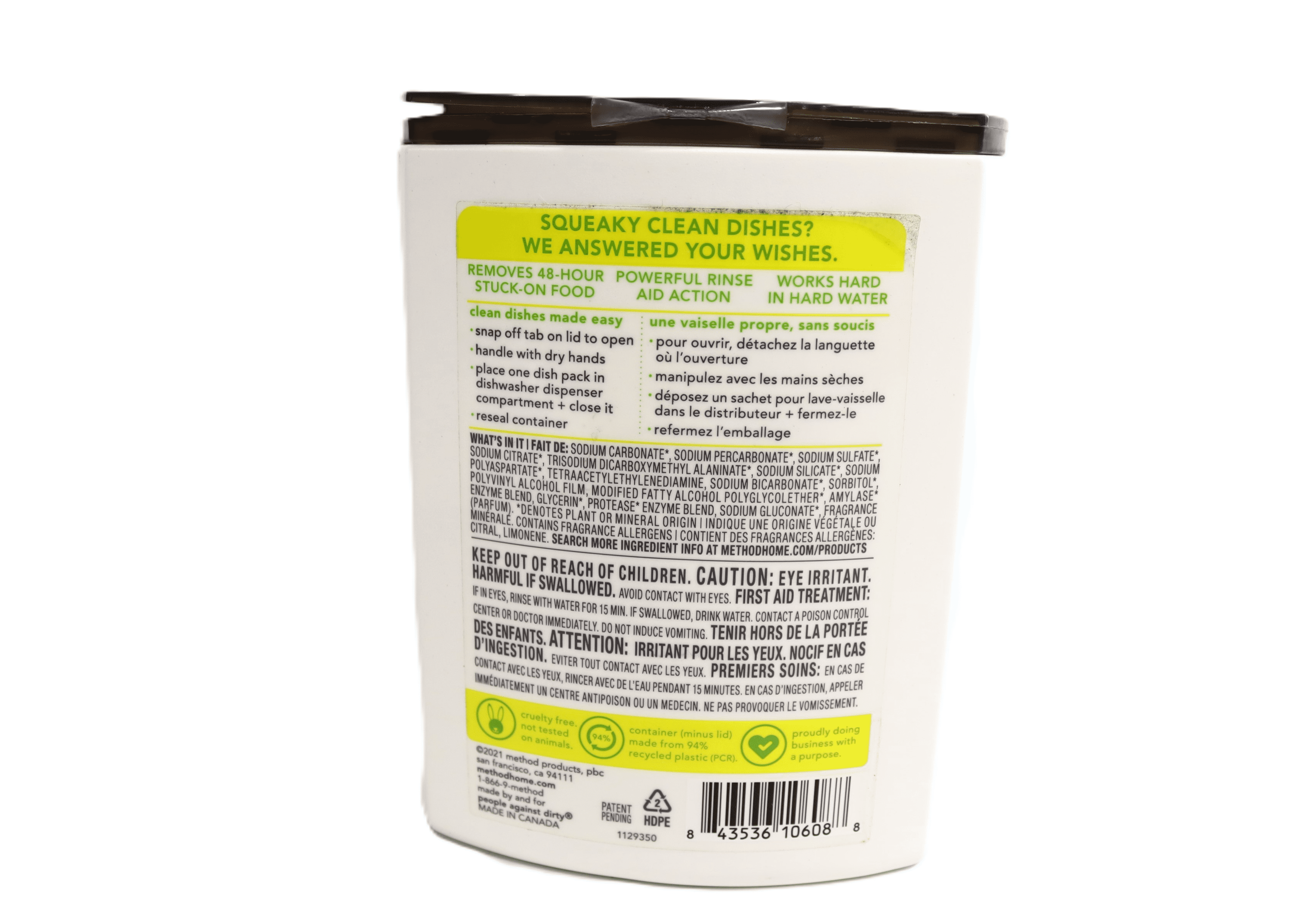 Method 329101 Dishwasher Detergent Lemon Mint Scent Pods 17.2 oz
