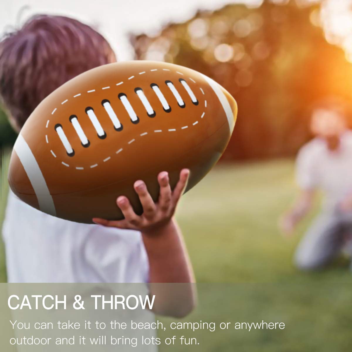 12Pcs Giant Inflatable Ball, 16 Inches Blow Up Football Toys Sport Balls, Summer Pool Beach Balls, Football Party Decoration