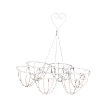 

Creative Rustic Egg Basket Display Tray Holder Freestanding White