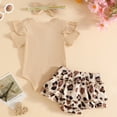 thumbnail image 4 of mgoYE Baby Girl Clothes Newborn Baby Girl Summer Clothes Infant Floral Print Outfit Romper+Dress Set Cute Baby Girl Outfits(Beige,3-6 Months), 4 of 5