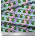 thumbnail image 2 of Soimoi Green Viscose Chiffon Fabric Artistic Waves Abstract Fabric Prints By Yard 42 Inch Wide, 2 of 3