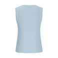 thumbnail image 4 of Clearance Under 5 TOPUUTP Tank Tops Women Sleeveless Square Round Neck Tops Solid Ribbed Fitted Basic Shirts Blouses Trendy Casual Tank Tops Light Blue M, 4 of 4