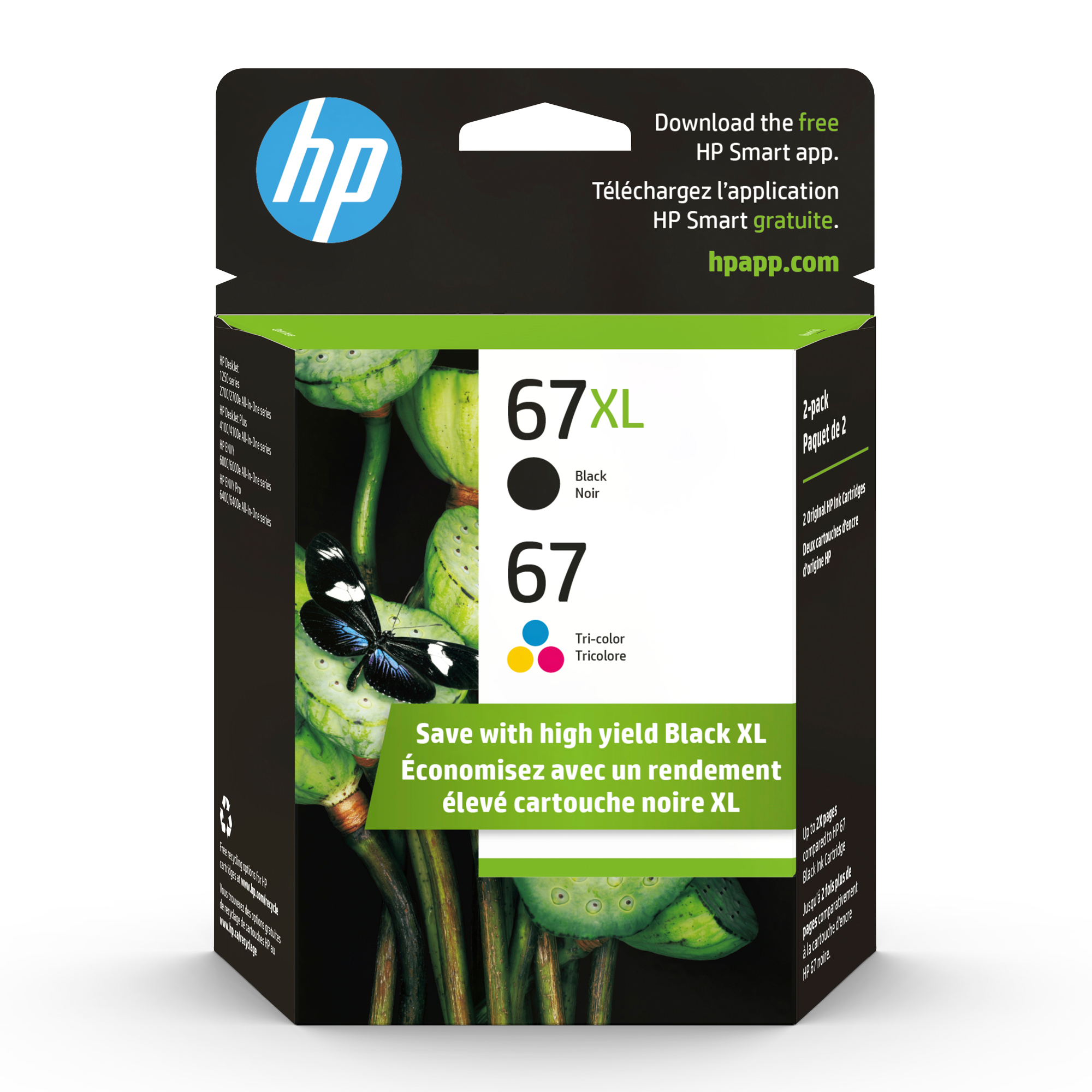 HP 67XL/67 Tri-Color Ink Cartridge 2-Pack