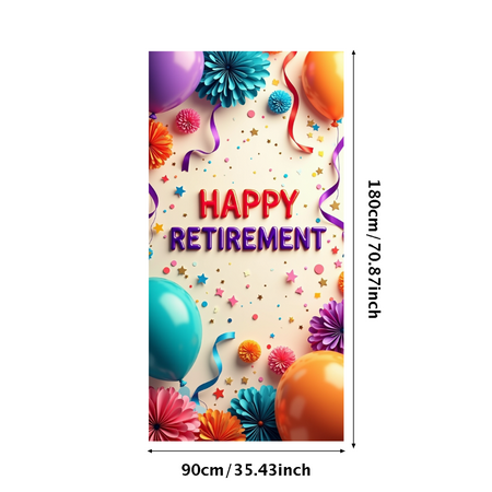 LUUFILx Retirement Celebration Banner Colorful Party Decorations Backdrop Background Happy Event Supplies Photography Props Retirement Party Decor