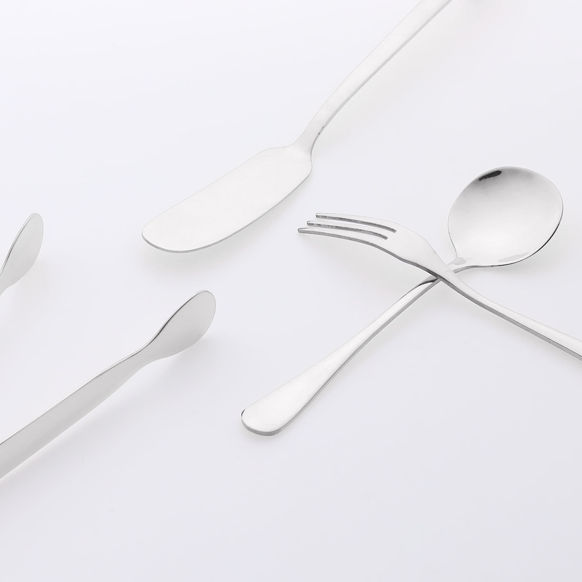 Unique Bargains Stainless Steel Flatware Set with Spoons and Forks Silver 16 Pcs