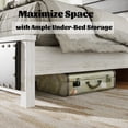 thumbnail image 4 of Dark Gray Faux Leather & Rivets King Bed Frame with Charging Station and LED Lights, Wooden Slats, Modern Design, No Box Spring, 4 of 14