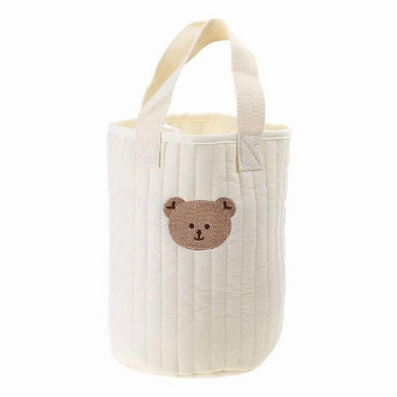 Bear Storage Bucket Beige Cotton Storage Basket Diaper Bag Large Capacity Bin