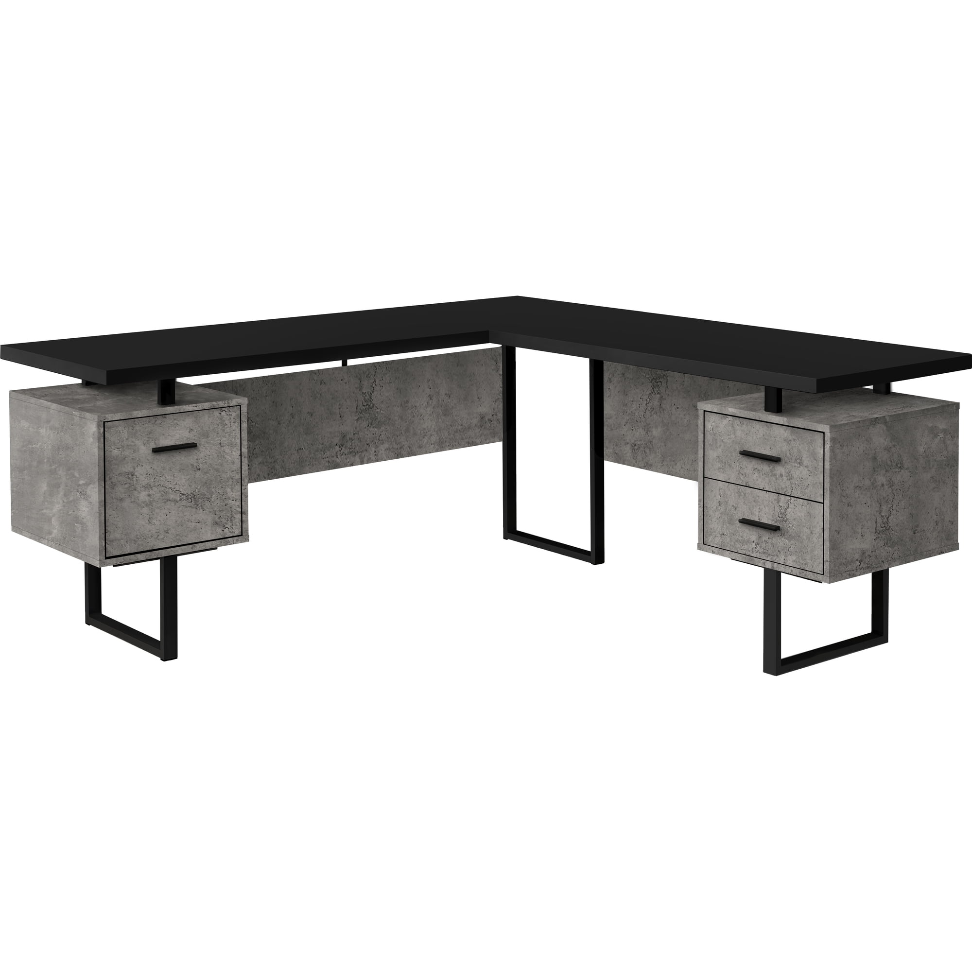 Monarch Specialties Computer Desk, Corner, 70"L, L Shape, Work, Laptop, Grey And Black Laminate