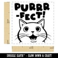 thumbnail image 2 of Purrrfect Perfect Cat Self-Inking Rubber Stamp Ink Stamper - Black Ink - Small 1 Inch, 2 of 7