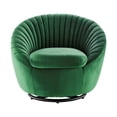 thumbnail image 3 of Modway Whirr Upholstered Velvet Fabric Swivel Chair in Black/Emerald Green, 3 of 7