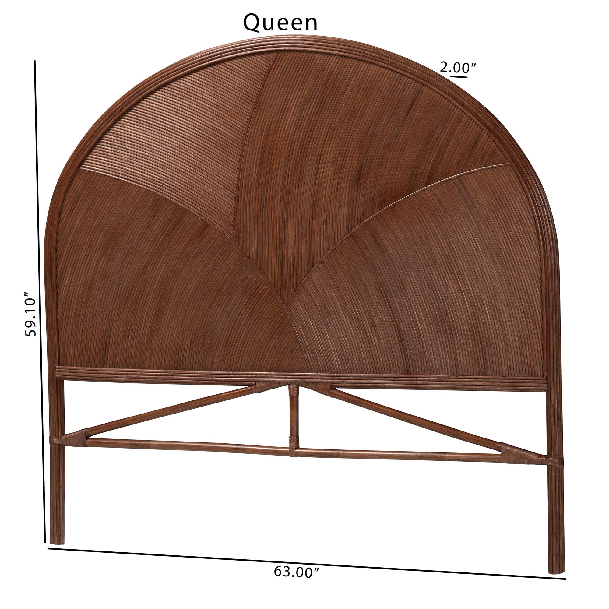 bali & pari Seana Boho Standalone Headboard, Queen, Dark Brown