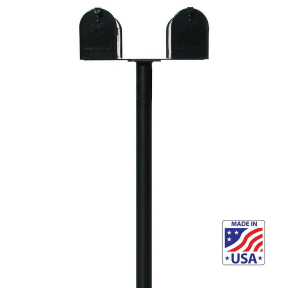 The Hanford TWIN (no scrolls) mailbox post system, Black - HPNS2-US-000-E1